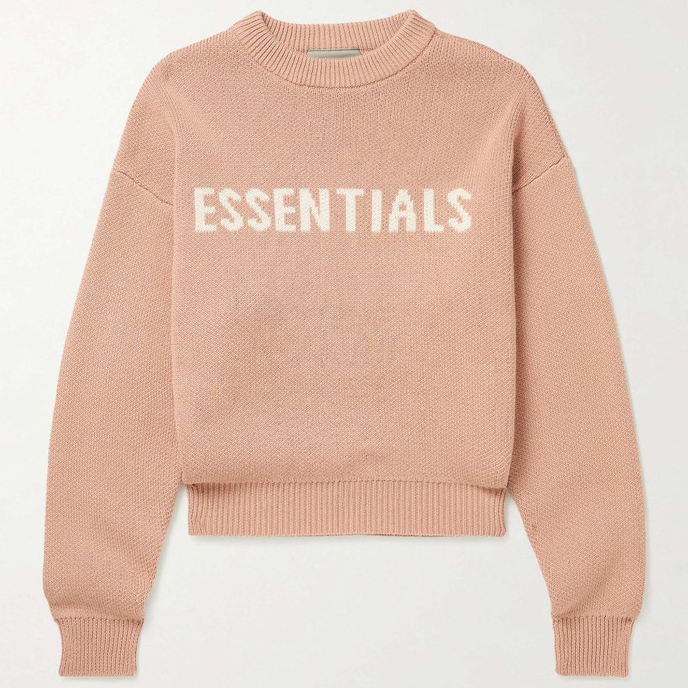 Fear of God Essentials Kids Knit Sweater Size XS/4 Matte Blush Pink girls fog